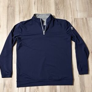 Peter Millar Crown Sport Perth Melange Sweater Boys XL 13-14 Blue Golf 1/4 Zip